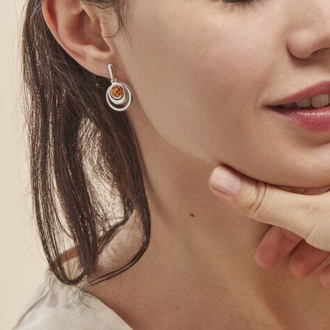 Boucles D'oreilles Argent Blanc Alanna Ambres - Boucles d'oreilles Pendantes Femme | Marc Orian