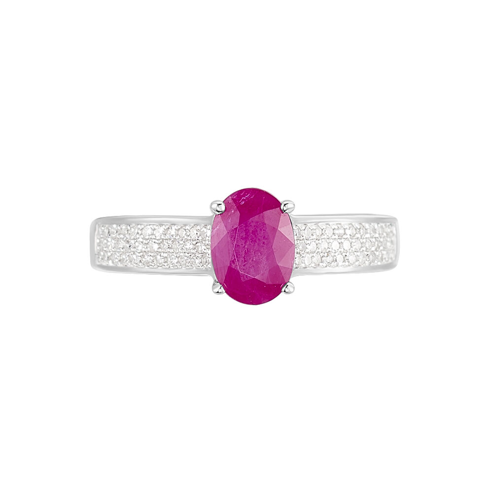 Bague Crista Or Blanc Rubis Et Diamant - Bagues vintage Femme | Marc Orian