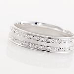 Alliance Satine Diamantee Ruban Plat Or Blanc - Alliances duo Unisex | Marc Orian