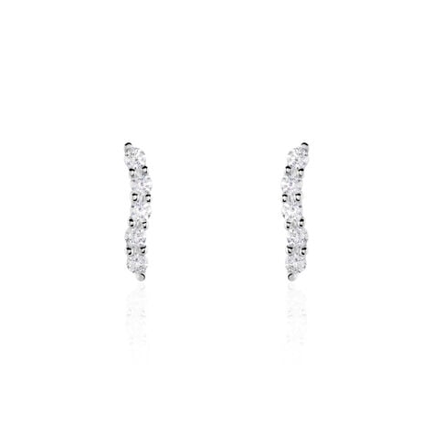 Boucles D'oreilles Puces Dahina Or Blanc Oxyde De Zirconium - Puces Femme | Marc Orian