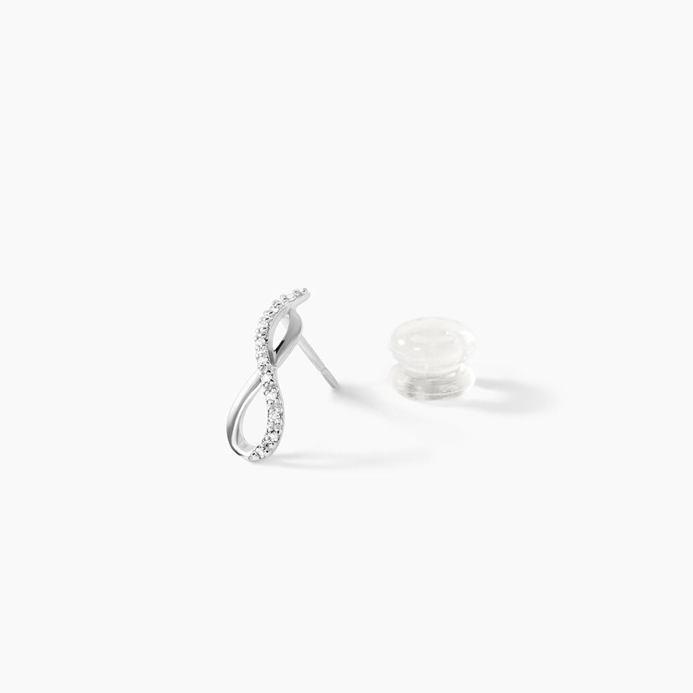 Boucles D'oreilles Puces Samy Or Blanc Diamant - Puces Femme | Marc Orian