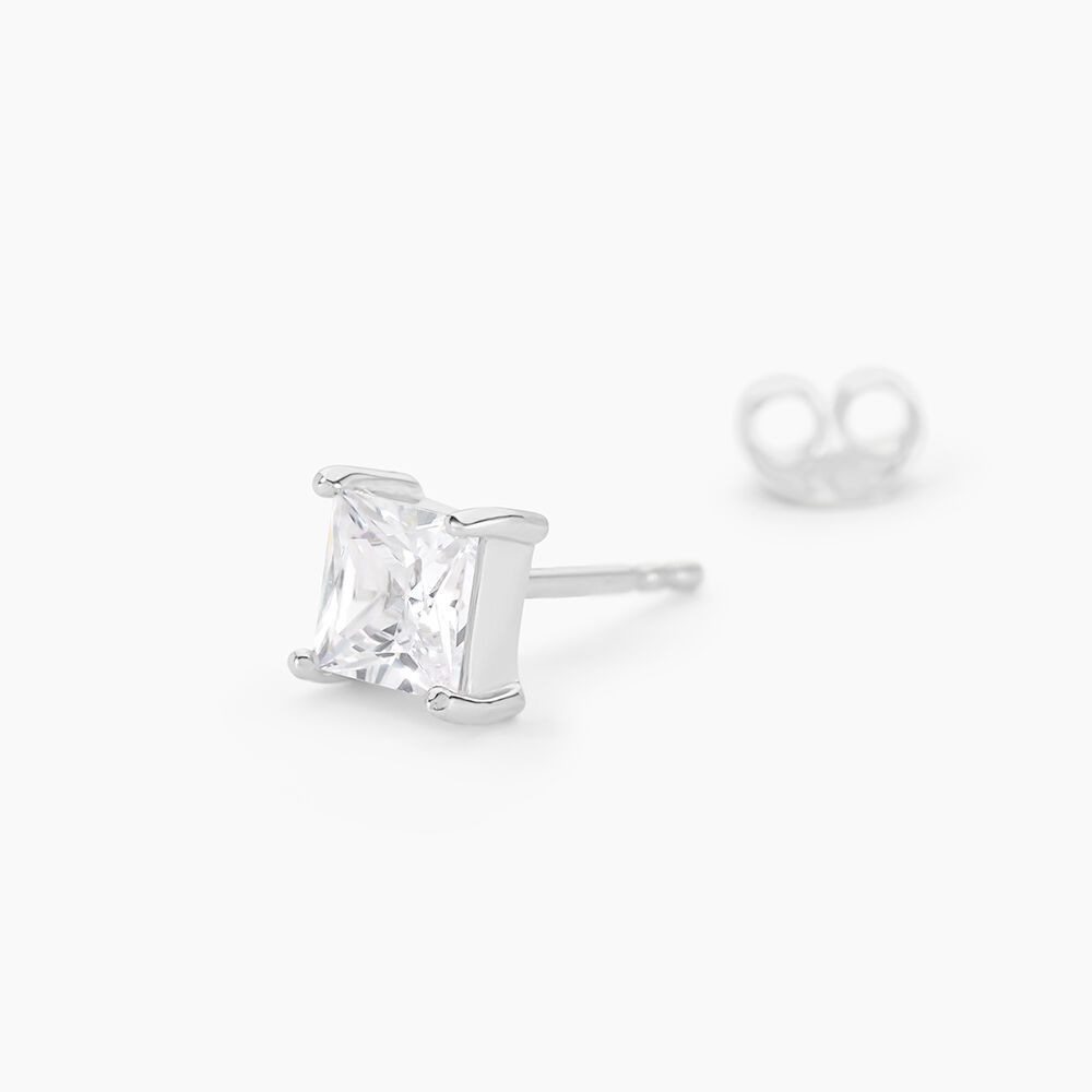 Boucles D'oreilles Puces Argent Blanc Alys Oxyde De Zirconium - Puces Femme | Marc Orian