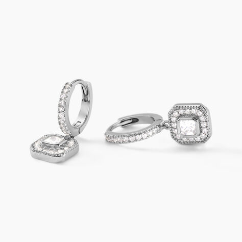 Cr&eacute;oles Baroque Party Argent Blanc Oxyde De Zirconium - Boucles d'oreilles pampille Femme | Marc Orian