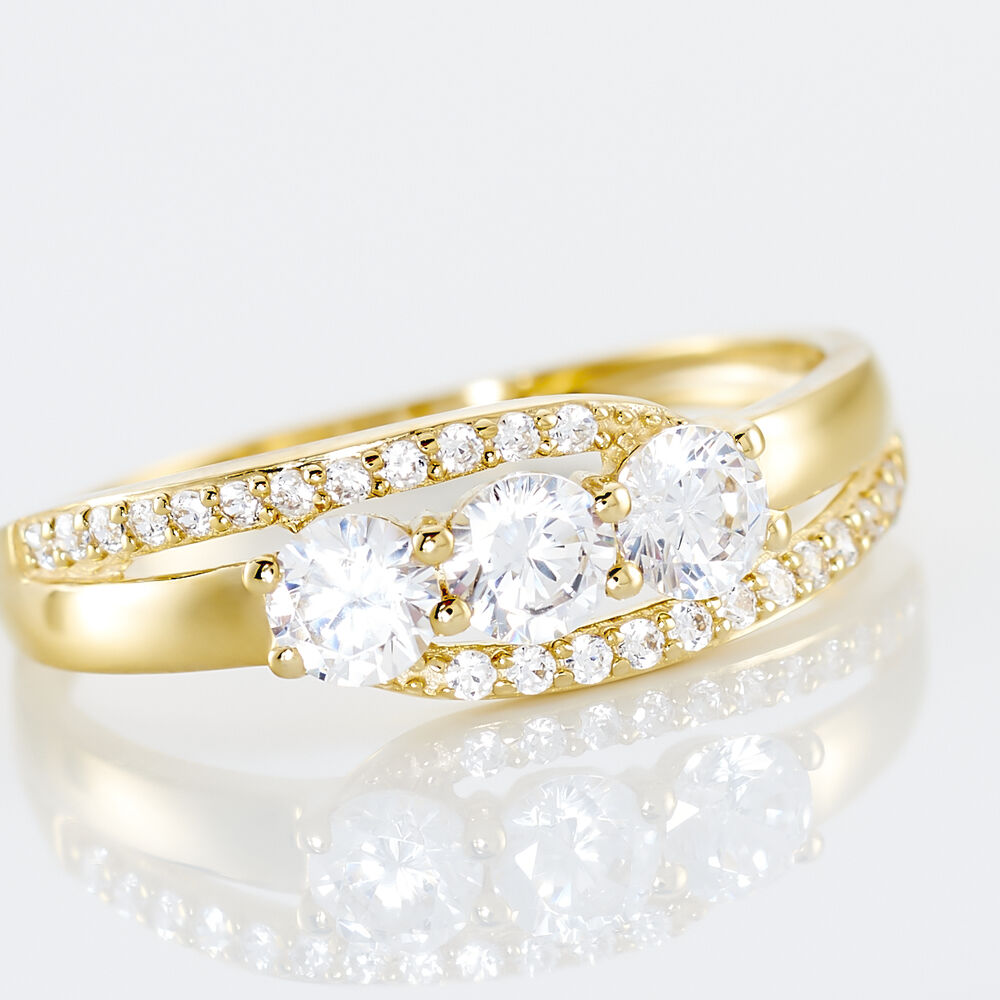 Bague Comete Or Jaune Oxyde De Zirconium - Bagues fiançailles Femme | Marc Orian