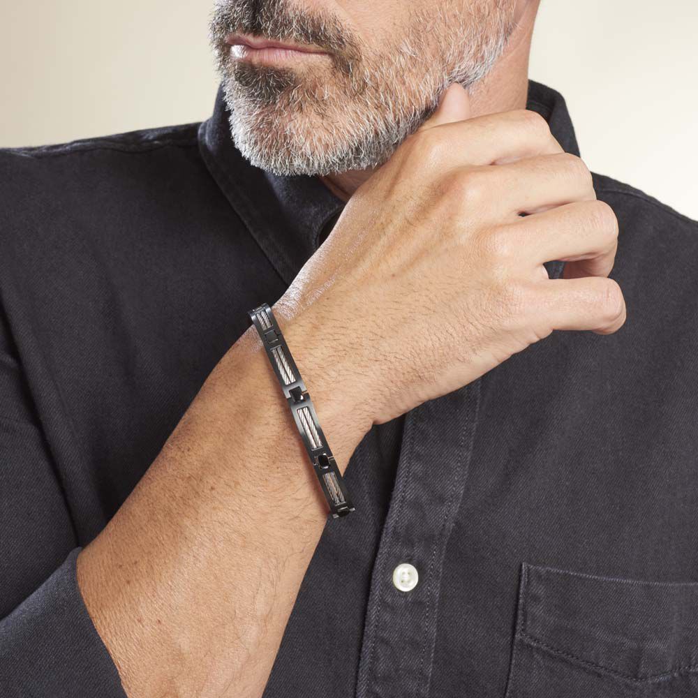Bracelet Phebus Him Cosme Acier Noir - Bracelets Homme | Marc Orian