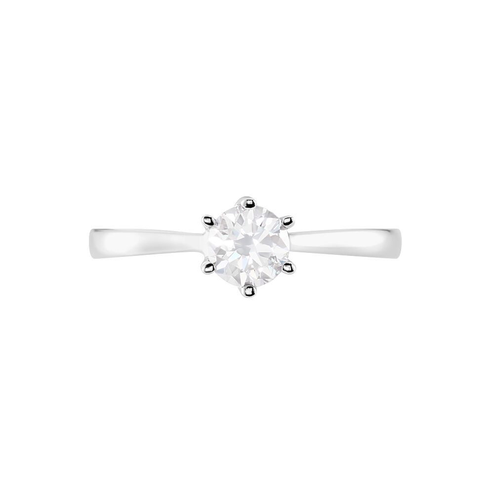Bague Athena Platine Blanc Diamant - Solitaires Femme | Marc Orian