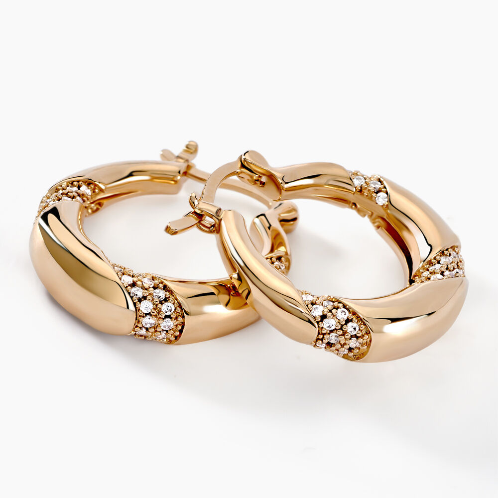 Cr&eacute;oles Olynda Plaqu&eacute; Or Dor&eacute; Oxyde De Zirconium - Cr&eacute;oles Femme | Marc Orian