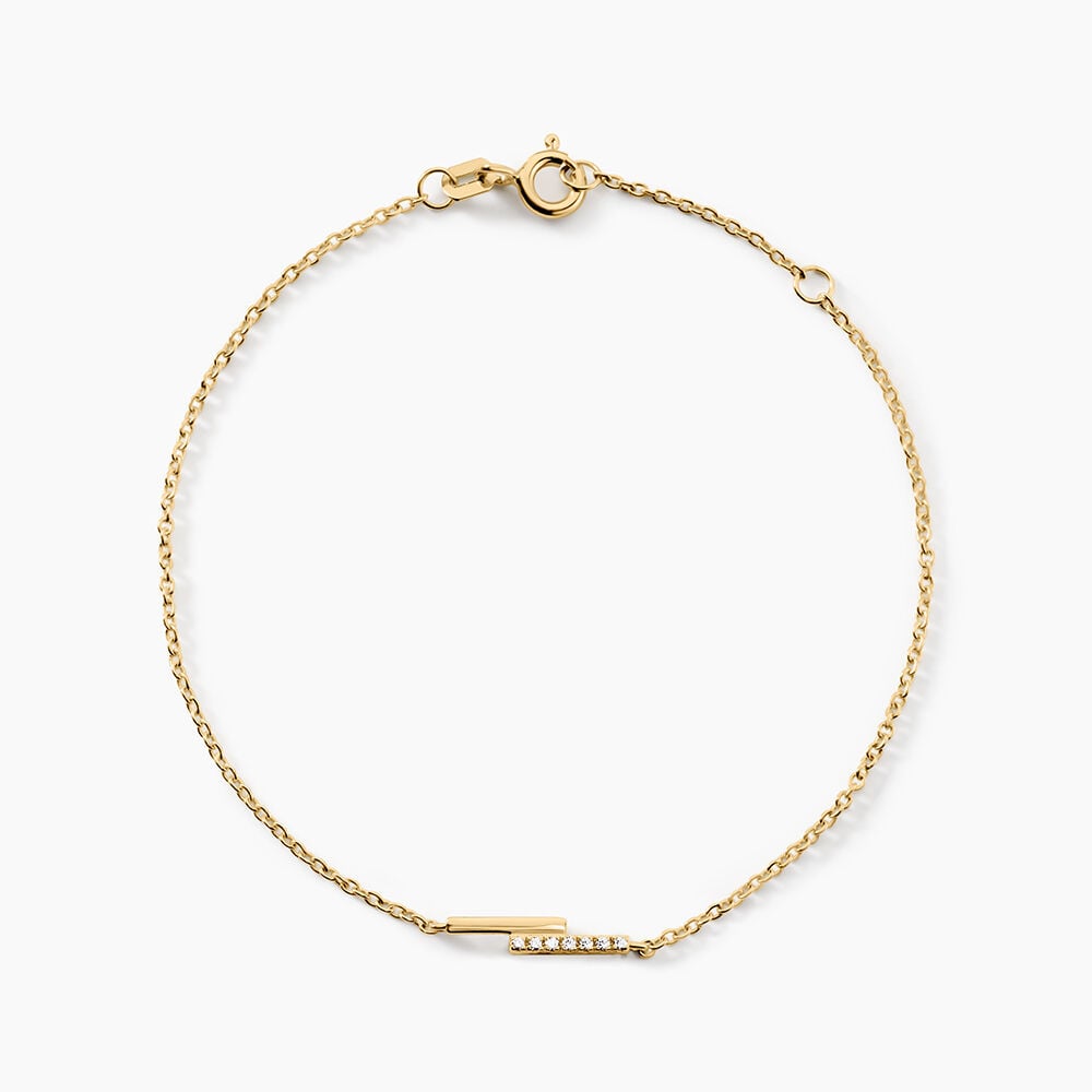 Bracelet Ga&iuml;da Argent Dor&eacute; A L'Or 750/1000 Oxyde De Zirconium - Bracelets cha&icirc;nes Femme | Marc Orian
