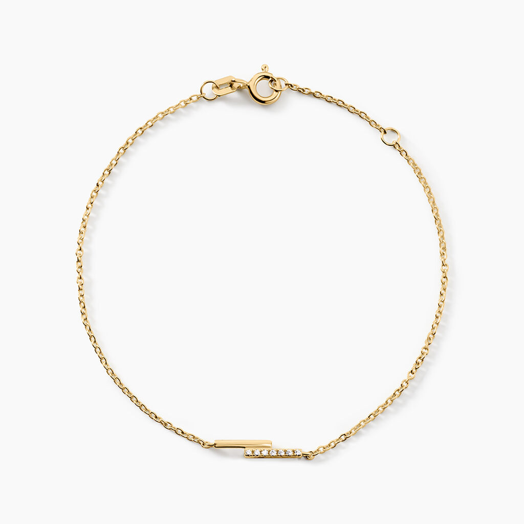 Bracelet Ga&iuml;da Argent Dor&eacute; A L'Or 750/1000 Oxyde De Zirconium - Bracelets cha&icirc;nes Femme | Marc Orian