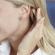 Boucles D'oreilles Puces Colombe Argent Blanc - Clous d'oreilles Femme | Marc Orian