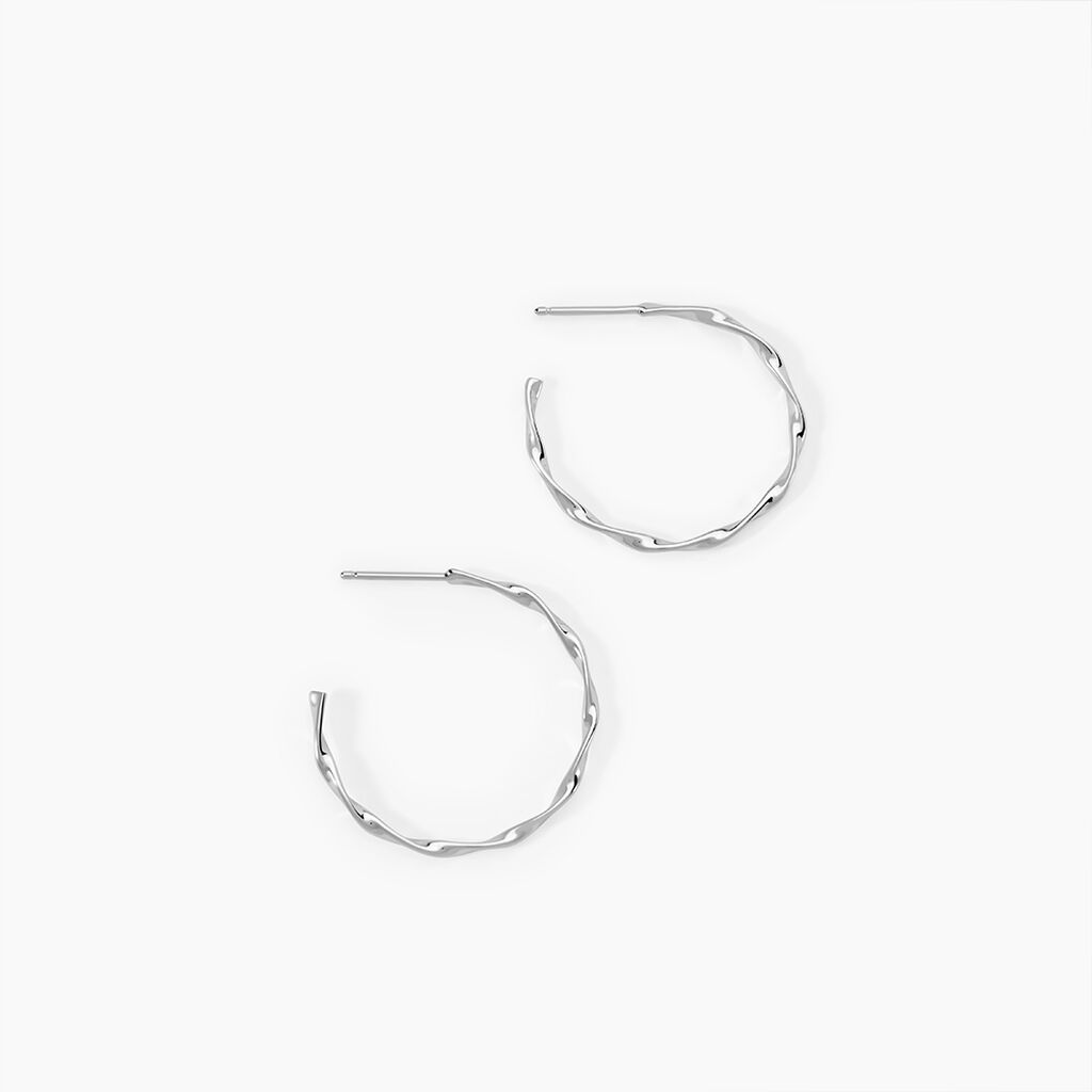 Créoles Nymphéa Argent Blanc - Créoles Femme | Marc Orian