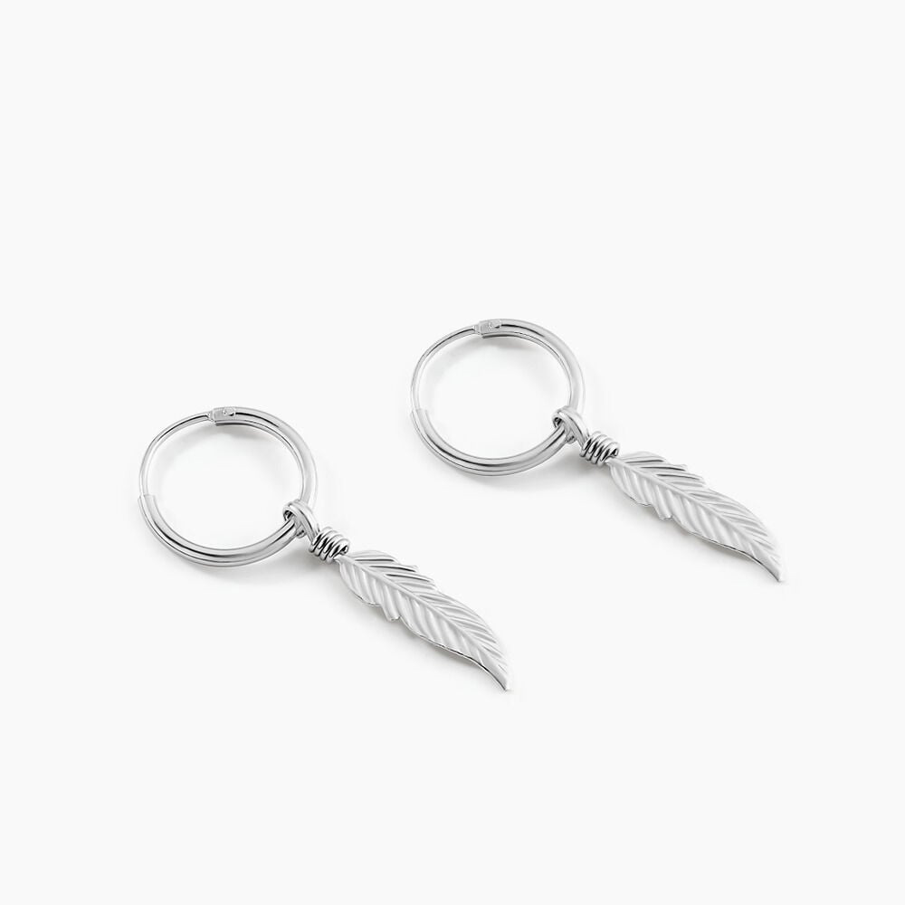 Créoles Elvyn Argent Blanc - Créoles Femme | Marc Orian