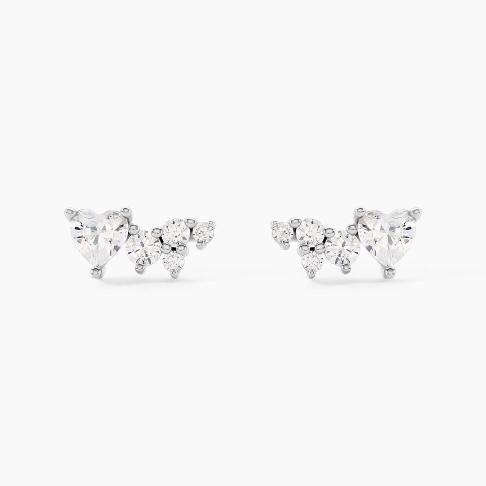 Boucles D'Oreilles Puces Lovella Argent Blanc Oxyde De Zirconium - Puces Femme | Marc Orian