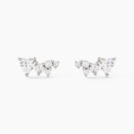 Boucles D'Oreilles Puces Lovella Argent Blanc Oxyde De Zirconium - Puces Femme | Marc Orian
