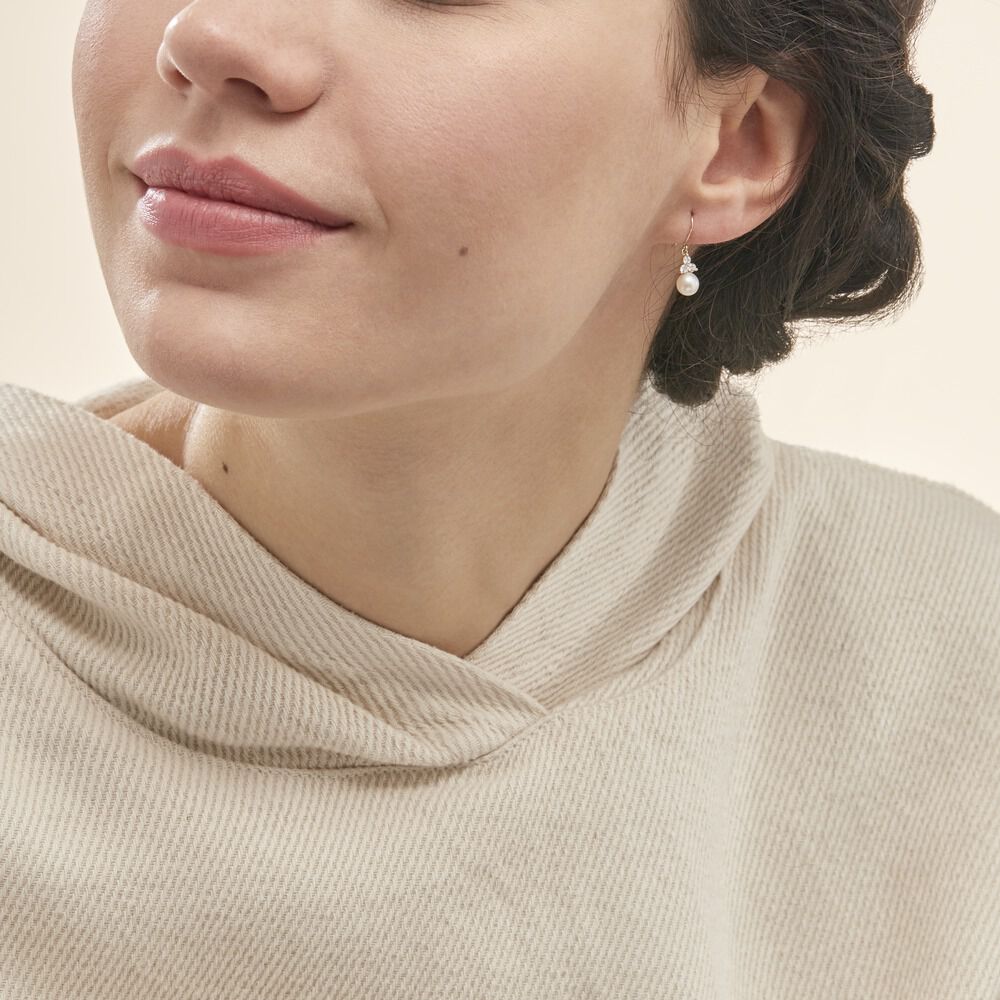Boucles D'oreilles Pendantes Taissia Or Jaune Perle De Culture - Pendantes Femme | Marc Orian