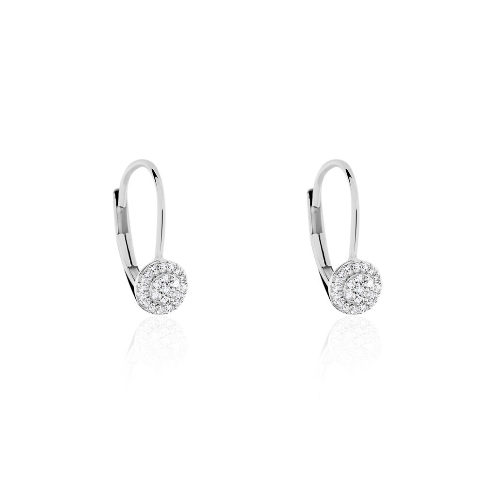 Boucles D'oreilles Pendantes Ursilla Or Blanc Diamants -  Femme | Marc Orian