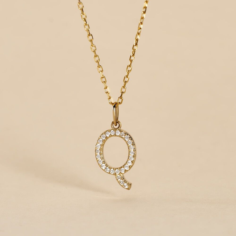 Pendentif Lettre Q Or Jaune Oxyde - Pendentifs Famille | Marc Orian