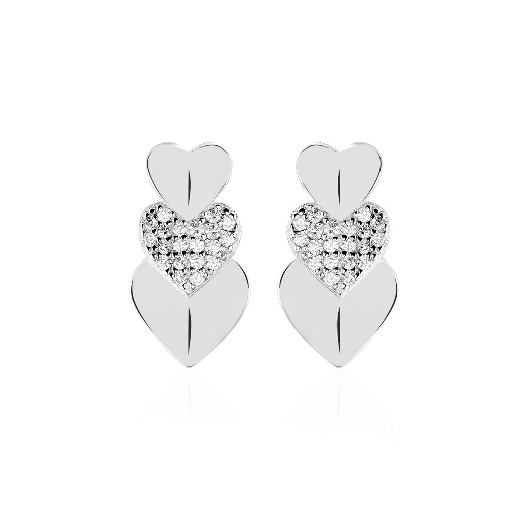 Boucles D'oreilles Pendantes Haze Argent Blanc Oxyde De Zirconium - Pendantes Femme | Marc Orian