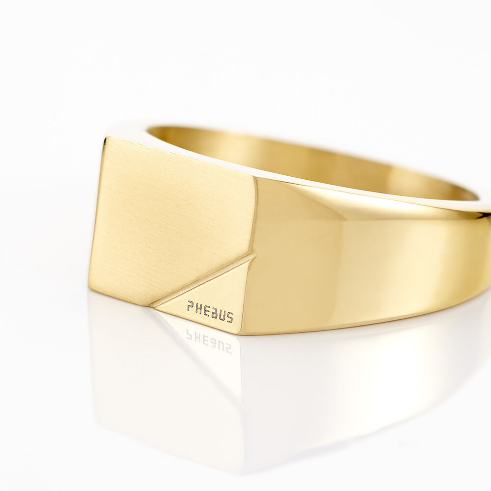 Chevalière Phebus Him Classique Acier Jaune - Chevalières Homme | Marc Orian