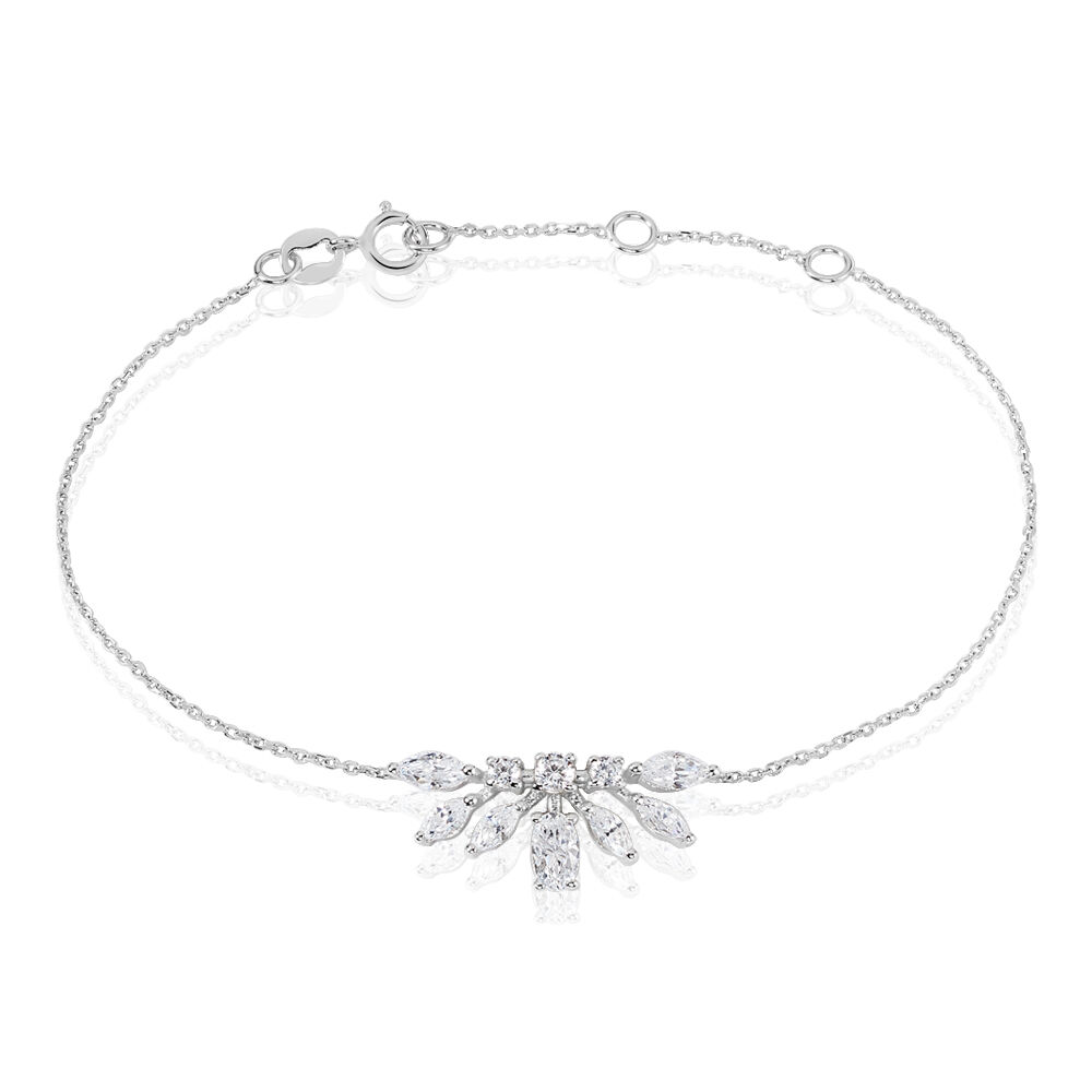 Bracelet Kaelle Or Blanc Oxyde De Zirconium - Bracelets chaînes Femme | Marc Orian