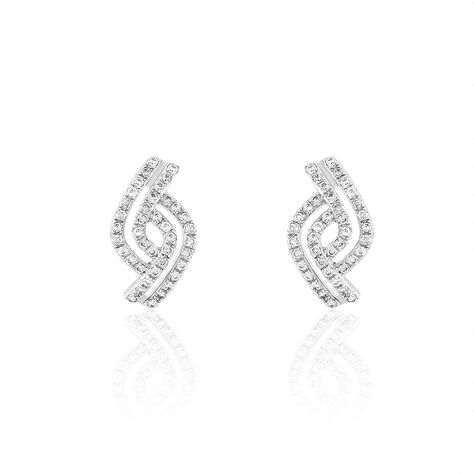 Boucles D'oreilles Puces Barbera Or Blanc Oxyde De Zirconium - Puces Femme | Marc Orian