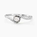 Bague Vrille Accompagnee Or Blanc Diamant - Parures de mariage Femme | Marc Orian