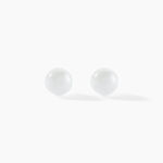 Boucles D'oreilles Puces Solene Argent Blanc C&eacute;ramique - Puces Femme | Marc Orian