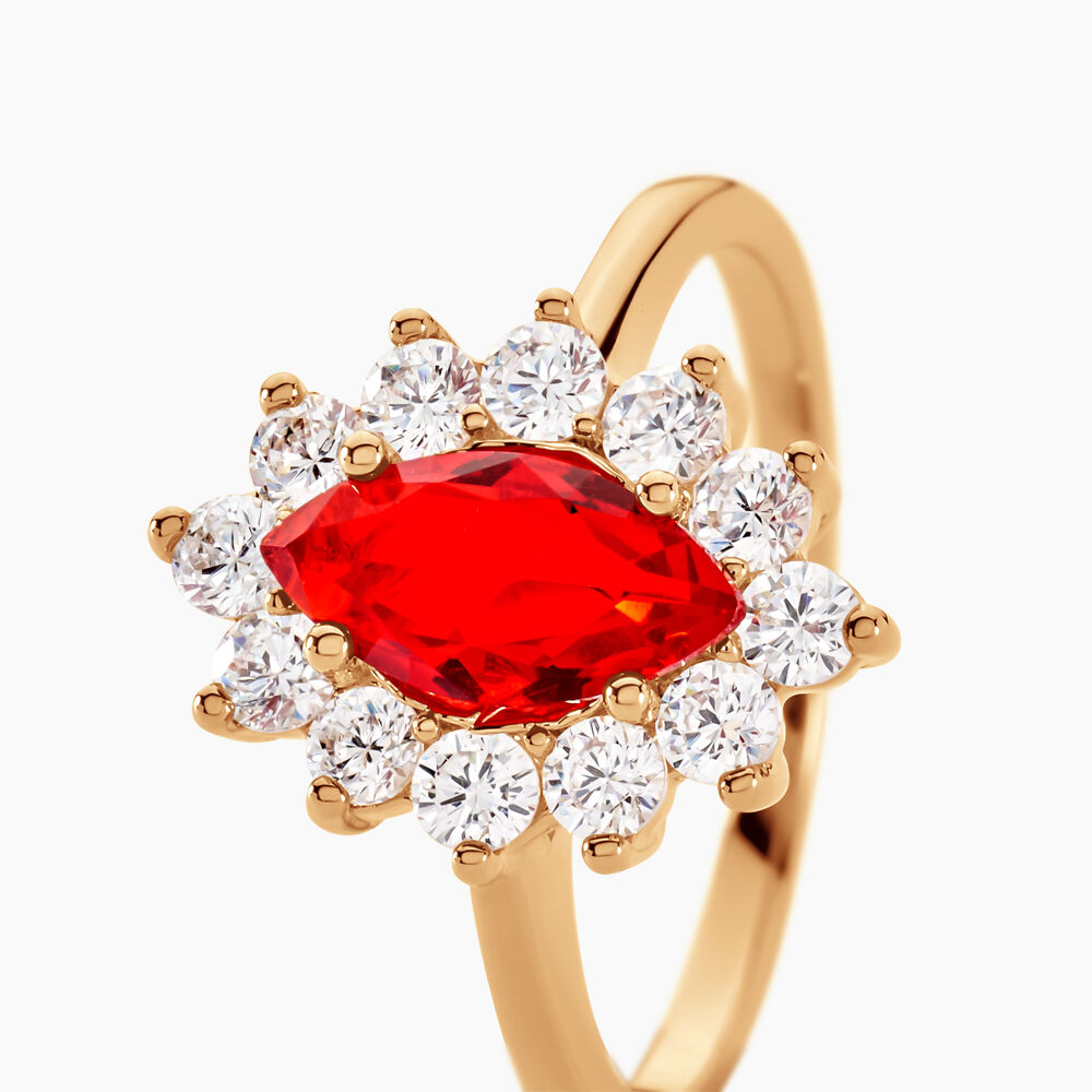 Bague Lisea Plaqué Or Jaune Verre Et Oxyde De Zirconium - Bagues de promesse Femme | Marc Orian