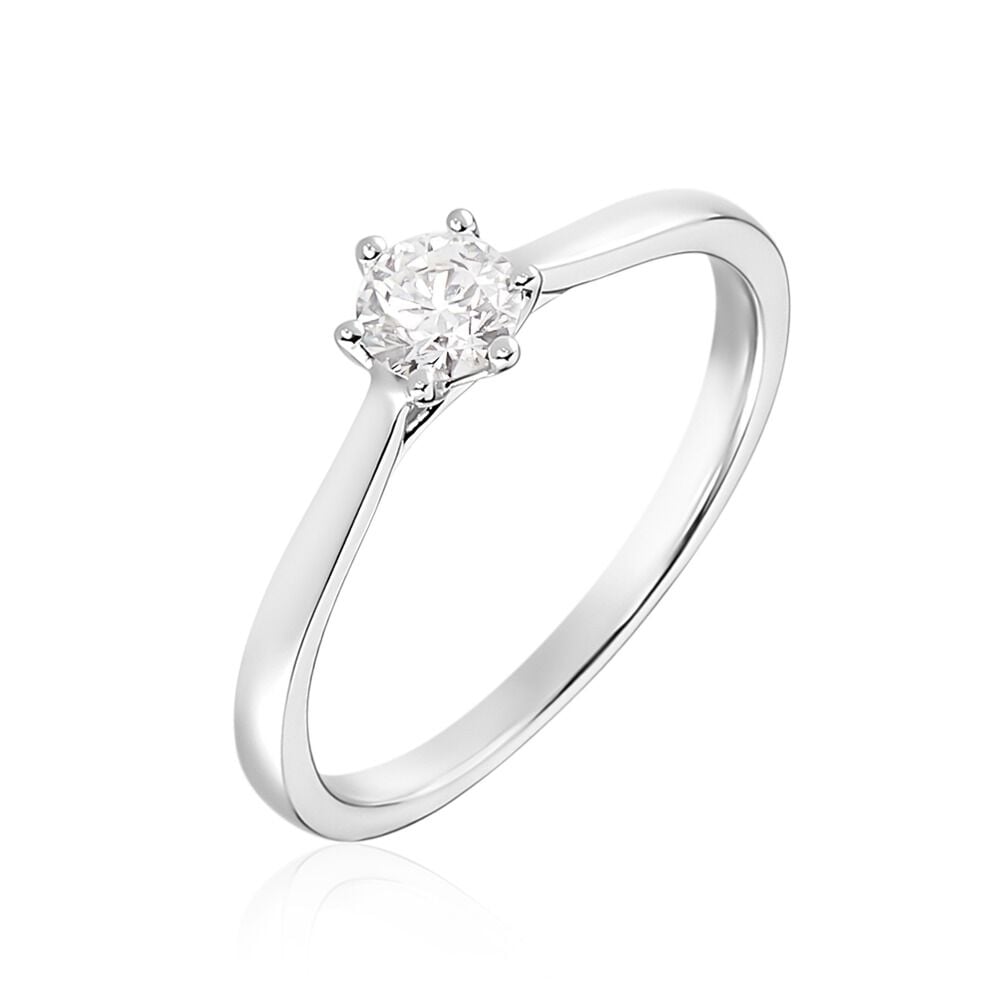 Bague Athena Platine Blanc Diamant - Solitaires Femme | Marc Orian