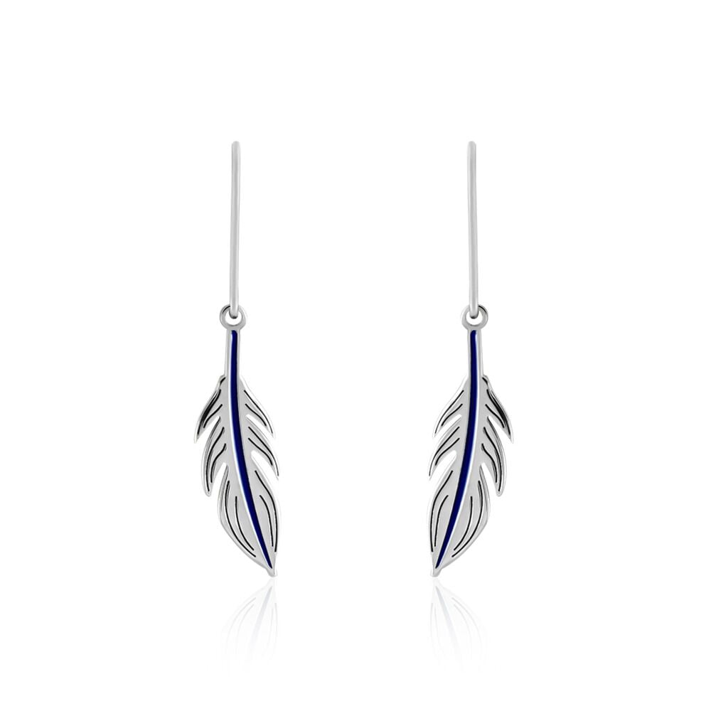 Boucles D'oreilles Pendantes Argent Blanc Stieg - Pendantes Femme | Marc Orian