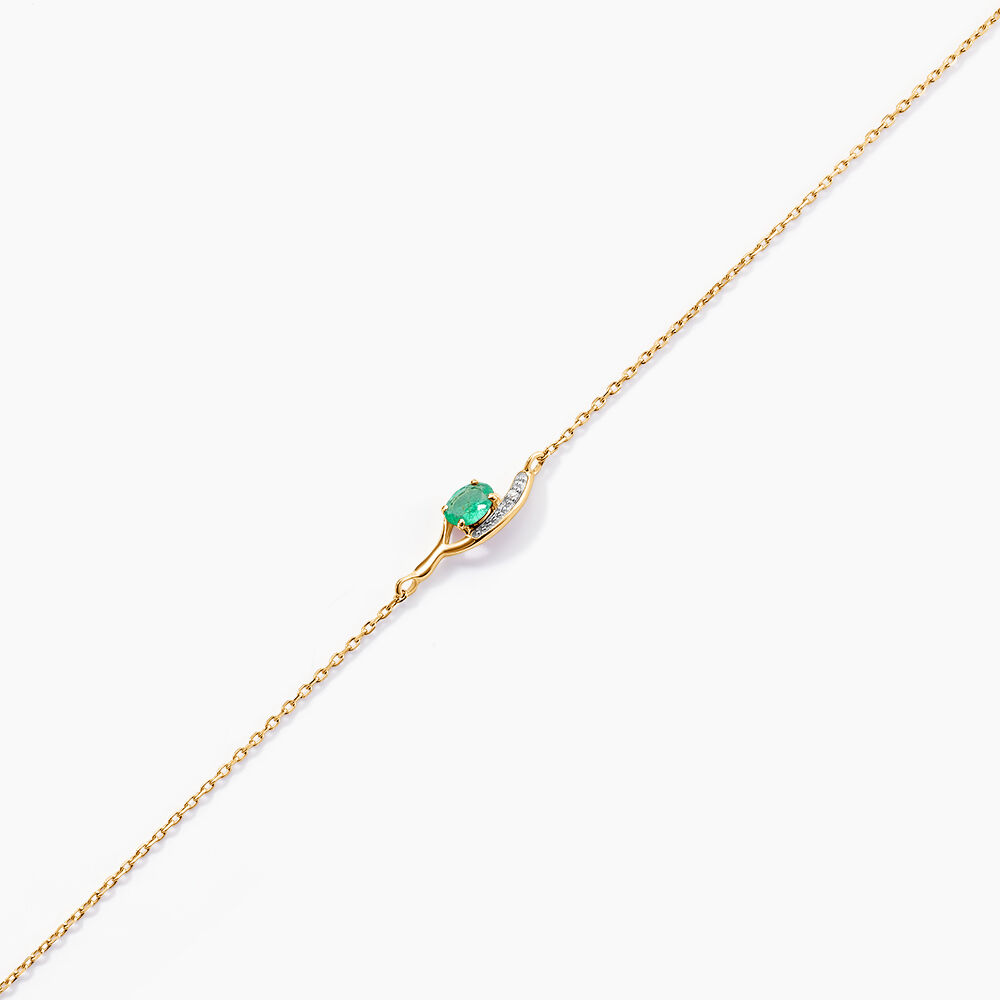 Bracelet Emotion Or Jaune Emeraude Diamant - Bracelets cha&icirc;nes Femme | Marc Orian