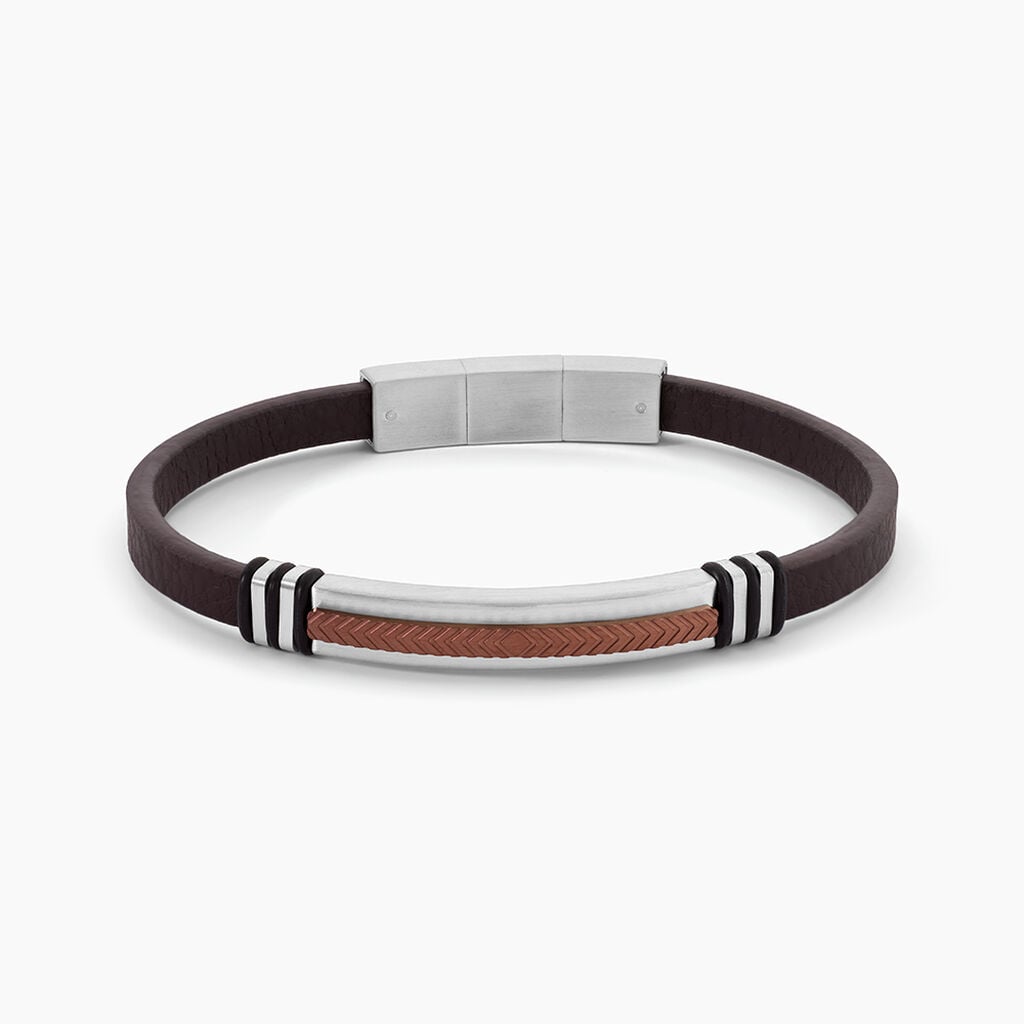 Bracelet Cuir De Vache Marron - Bracelets cuir Homme | Marc Orian