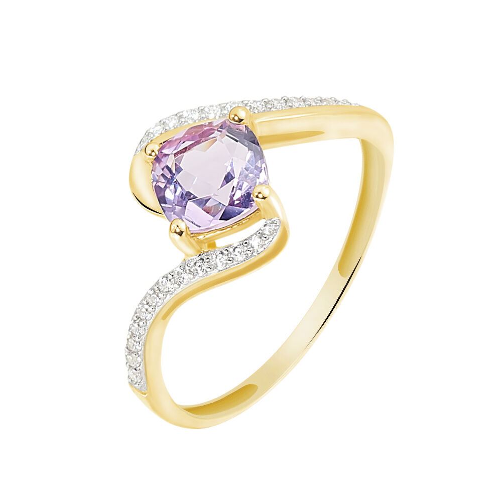 Bague Maria-serena Or Jaune Amethyste Et Oxyde De Zirconium - Bagues pierres fines Femme | Marc Orian