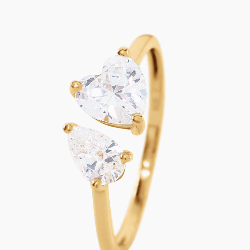 Bague Evika Argent Dor&eacute; A L'Or 750/1000 Oxyde De Zirconium - Bagues avec pierre Femme | Marc Orian