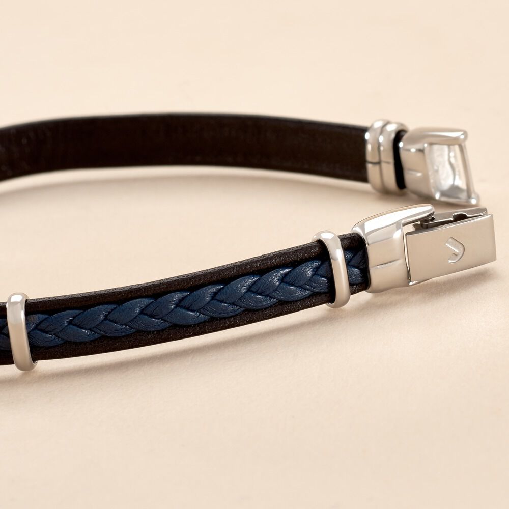 Bracelet Jourdan Cuir Bleu - Bracelets cuir Homme | Marc Orian