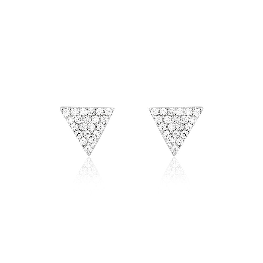 Boucles D'oreilles Puces Brendana Argent Blanc Oxyde De Zirconium - Puces Femme | Marc Orian