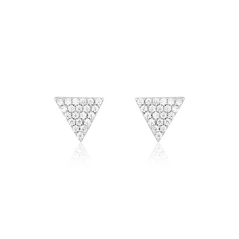 Boucles D'oreilles Puces Brendana Argent Blanc Oxyde De Zirconium - Puces Femme | Marc Orian