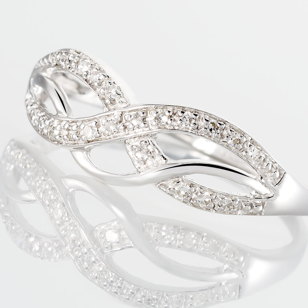Bague Vaguelette Or Blanc Diamant - Bagues pierres précieuses Femme | Marc Orian