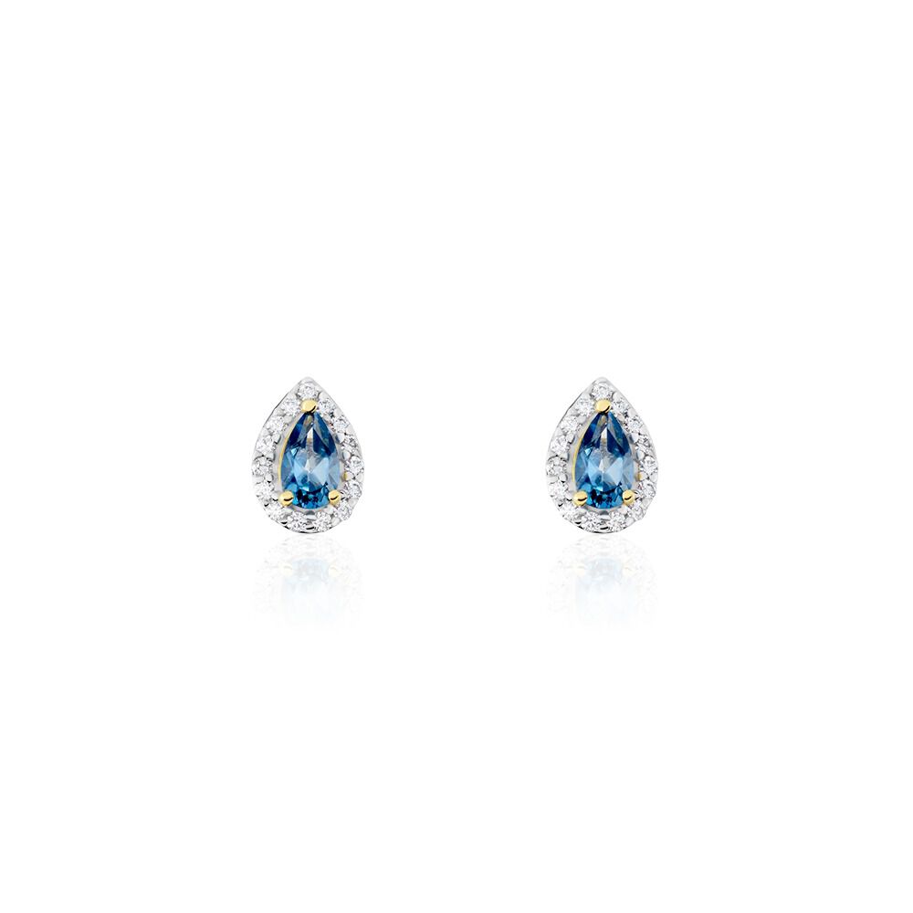 Boucles D'oreilles Puces Or Jaune Leroy Topaze - Puces Femme | Marc Orian