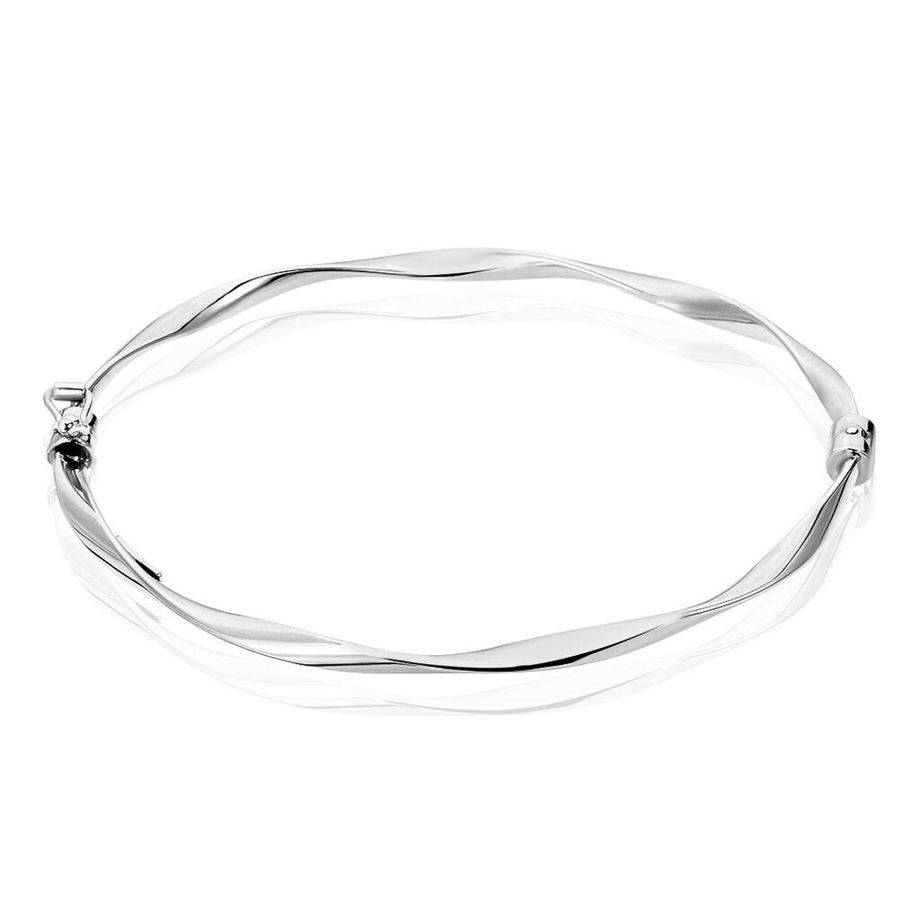 Bracelet Jonc Nathaelae Argent Blanc - Bracelets joncs Femme | Marc Orian