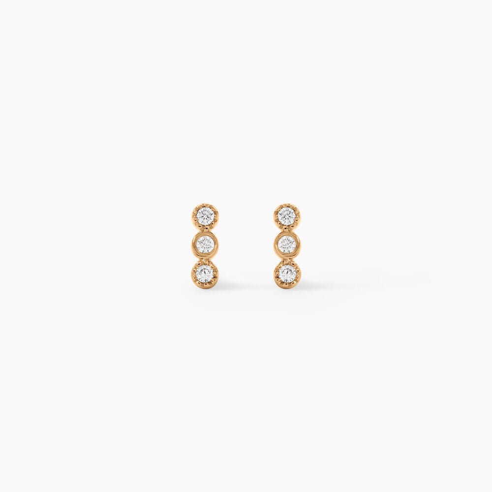 Boucles D'Oreilles Puces Emerica Plaqu&eacute; Or Jaune Oxyde De Zirconium - Puces Femme | Marc Orian