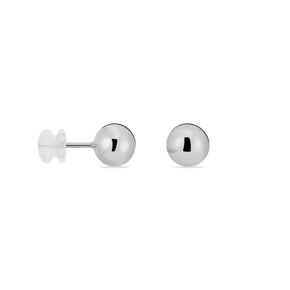 Boucles D'oreilles Puces Fidelia Boule Or Blanc - Puces Femme | Marc Orian