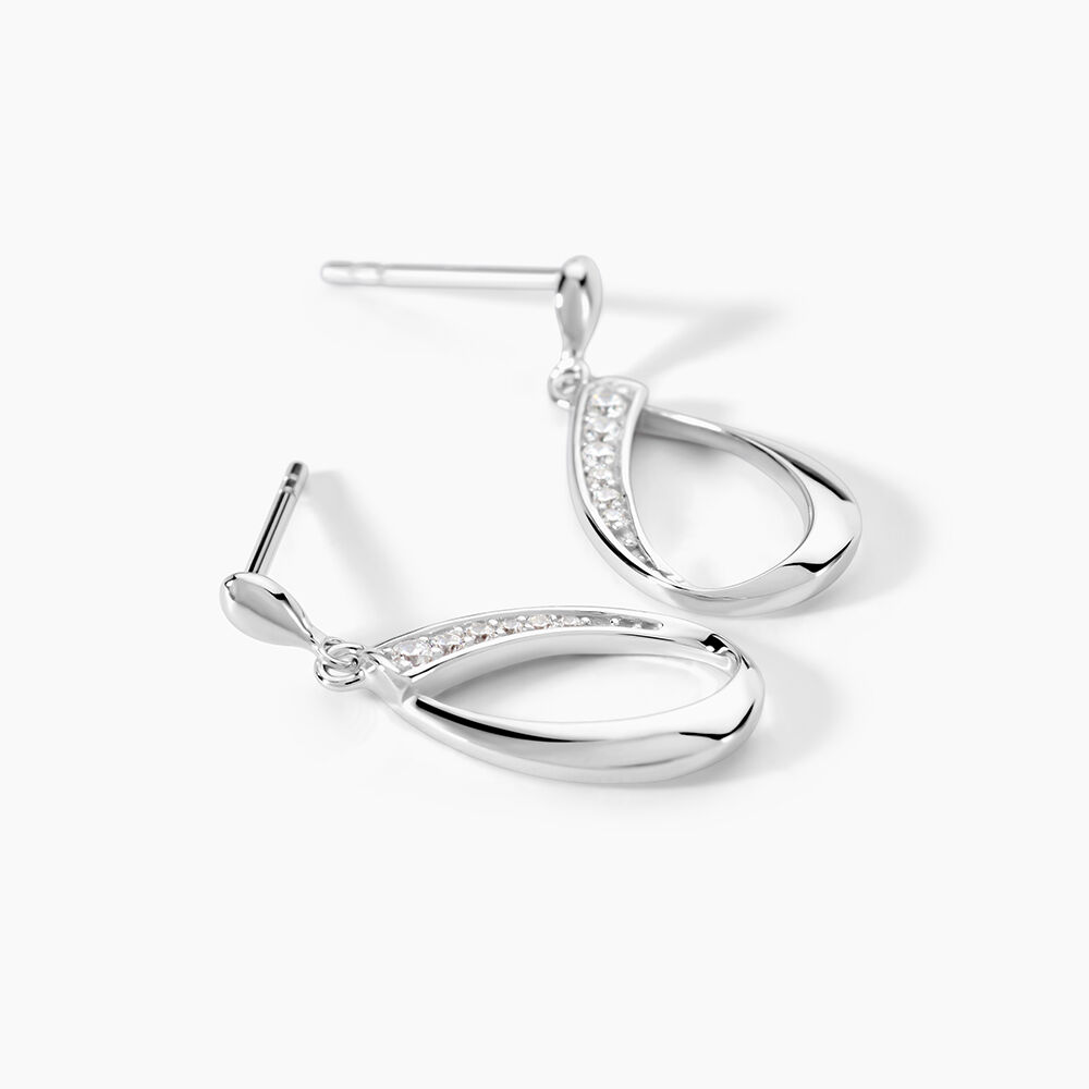 Boucles D'oreilles Pendantes Maritie Argent Blanc Oxyde De Zirconium - Pendantes Femme | Marc Orian