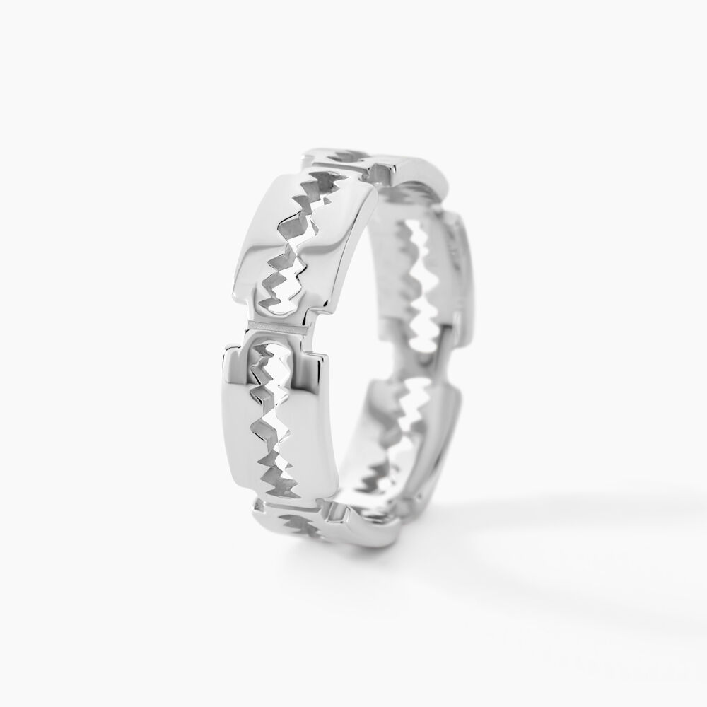 Bague Ulrich Argent Blanc - Bagues grosses Homme | Marc Orian