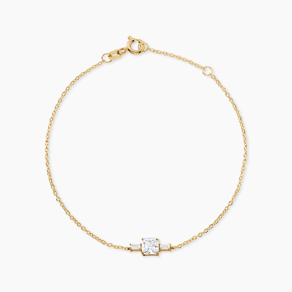 Bracelet Estel Argent Dor&eacute; A L'Or 750/1000 Oxyde De Zirconium - Bracelets cha&icirc;nes Femme | Marc Orian