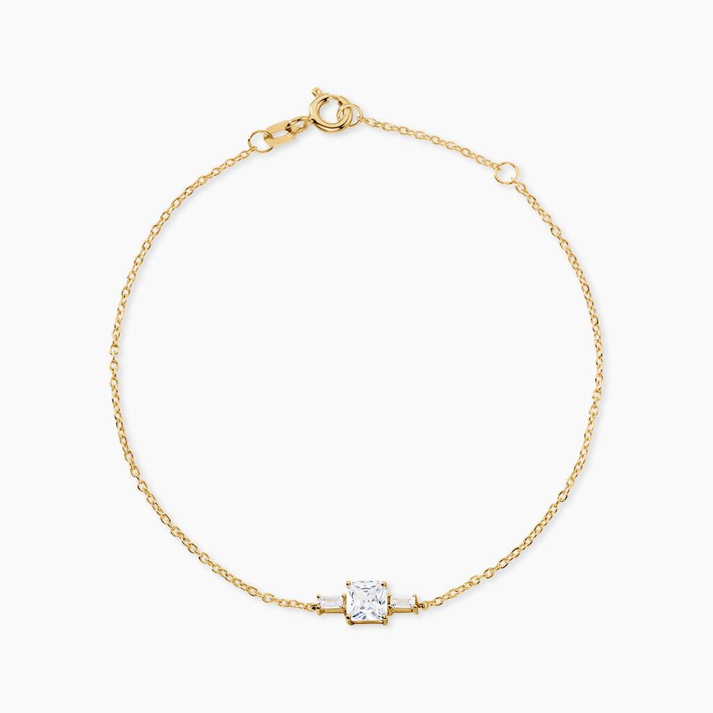 Bracelet Estel Argent Dor&eacute; A L'Or 750/1000 Oxyde De Zirconium - Bracelets cha&icirc;nes Femme | Marc Orian