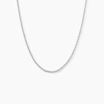 Cha&icirc;ne Claudine Maille For&ccedil;at Argent Blanc - Colliers fantaisie Famille | Marc Orian