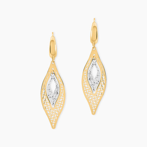 Boucles D'Oreilles Pendantes Gerontius Or Bicolore - Pendantes Femme | Marc Orian