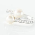 Bague Ajustable Argent Blanc Jeronimo Perle Oxydes De Zirconium - Bijoux fantaisie Femme | Marc Orian