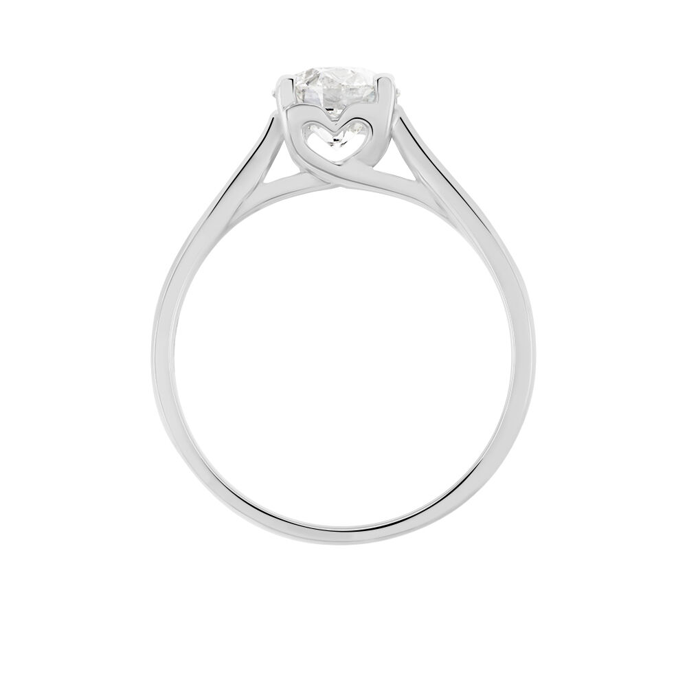 Bague Solitaire Vicoeuria Or Blanc Diamant Synth&eacute;tique - Parures de mariage Femme | Marc Orian
